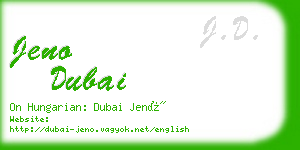 jeno dubai business card